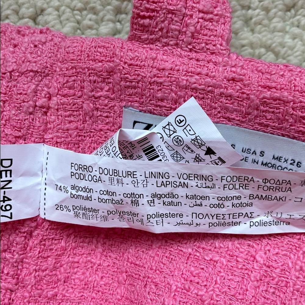 Zara Women’s Pink Textured Bustier Crop Top Size Small - Picture 8 of 11